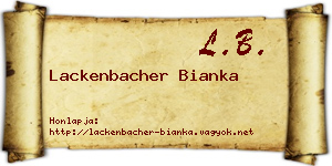 Lackenbacher Bianka névjegykártya